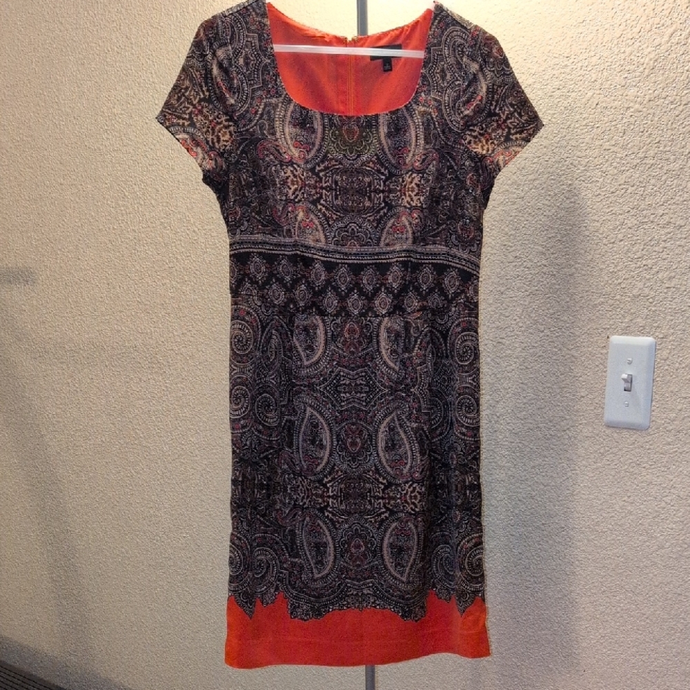 The Limited Orange Paisley Dress